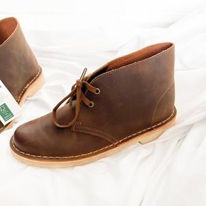 Nwt Clarks Brown Leather Desert Boot Womens Crepe Sole Sz 8 US No Box